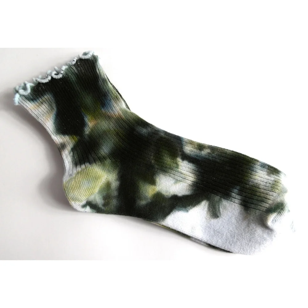 Hand-Dyed Tie-Dye Cotton Socks - Women's Size 5-8 (Set of 4)